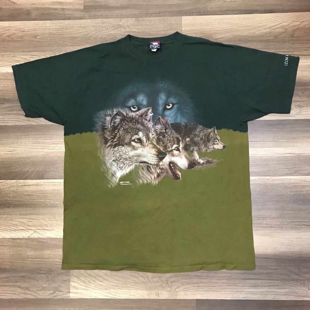 Vintage Wolf Polar Graphics Tie Dye T-Shirt Men’s Size XL Leoni Meadows